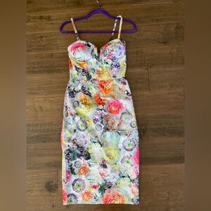 ASOS floral design pencil dress
